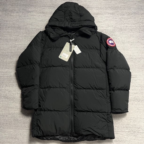 未使用 CANADA GOOSE 加拿大鹅 黑色长款连帽面包服羽绒服 S/M/XL