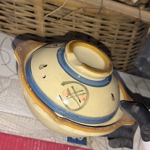 瓷片手绘猪油罐17厘米