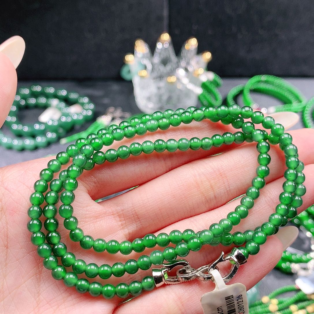 慧***姐翡翠未镶嵌手链项链