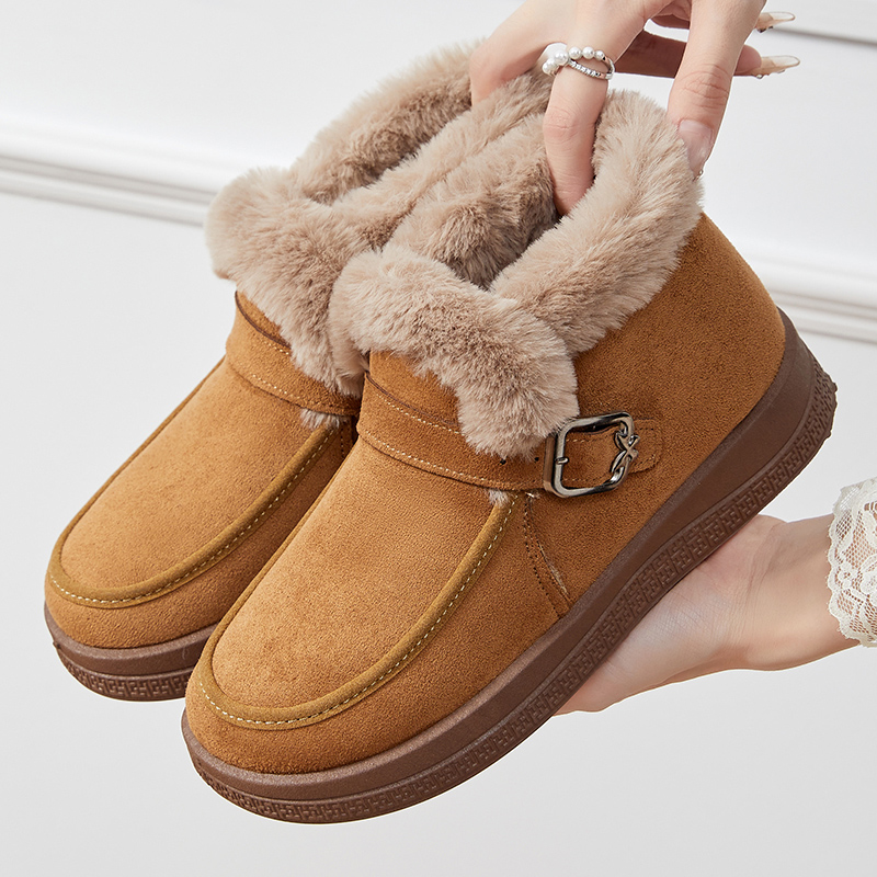 雪地靴女款冬季2025新款皮毛一体加绒加厚大棉靴保暖防滑厚底女鞋