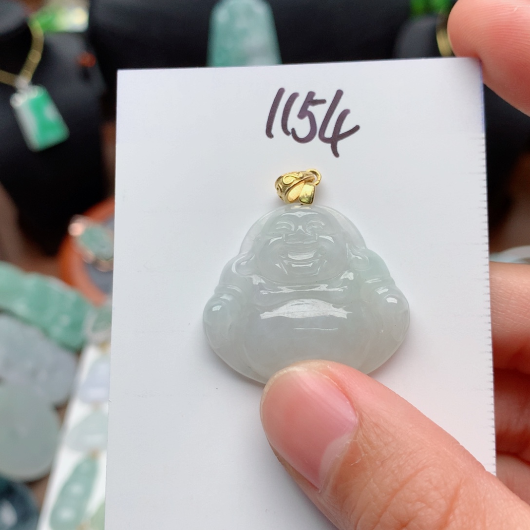 翡翠颈饰银S925镀金镶嵌吊坠