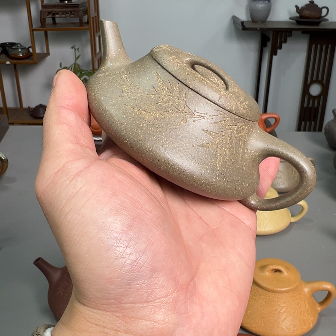 紫砂茶壶青段影瓢微瑕