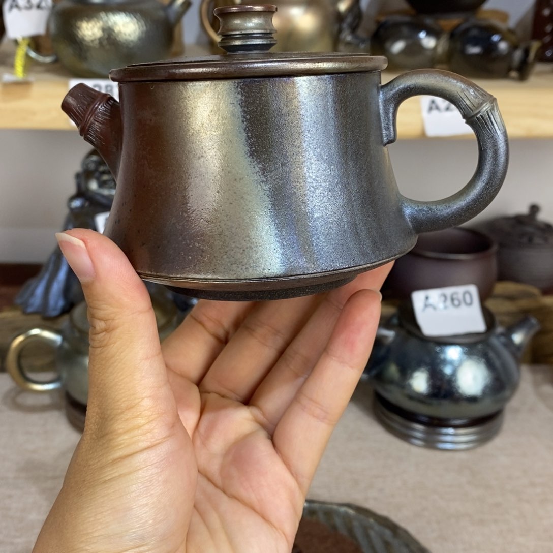 建水紫陶柴烧茶壶