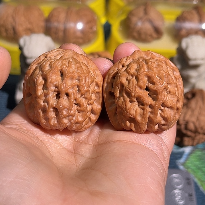 7***叔核桃太行雪狮红皮老树果