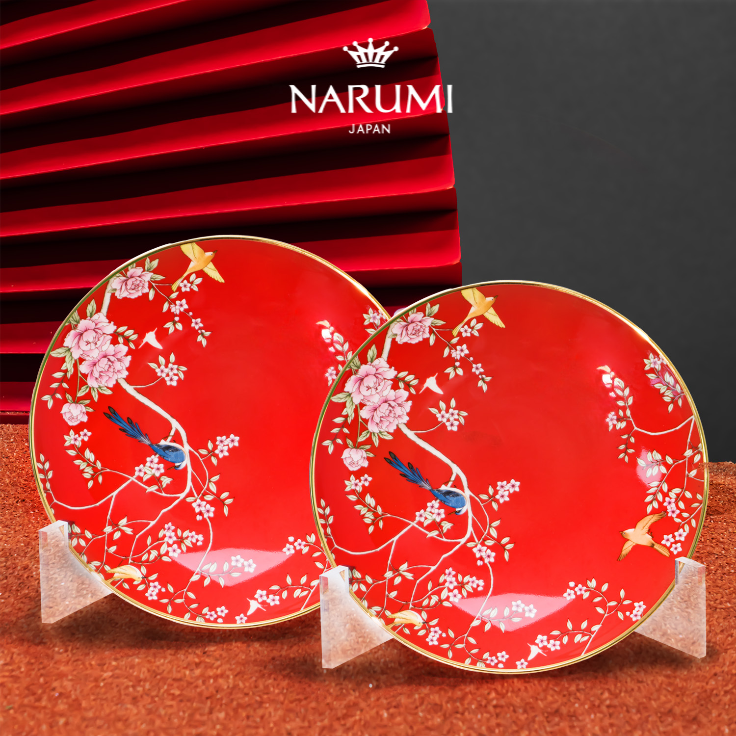 NARUMI/鸣海 QUEEN'S GARDEN(红)16cm餐盘2只 97178-5667G