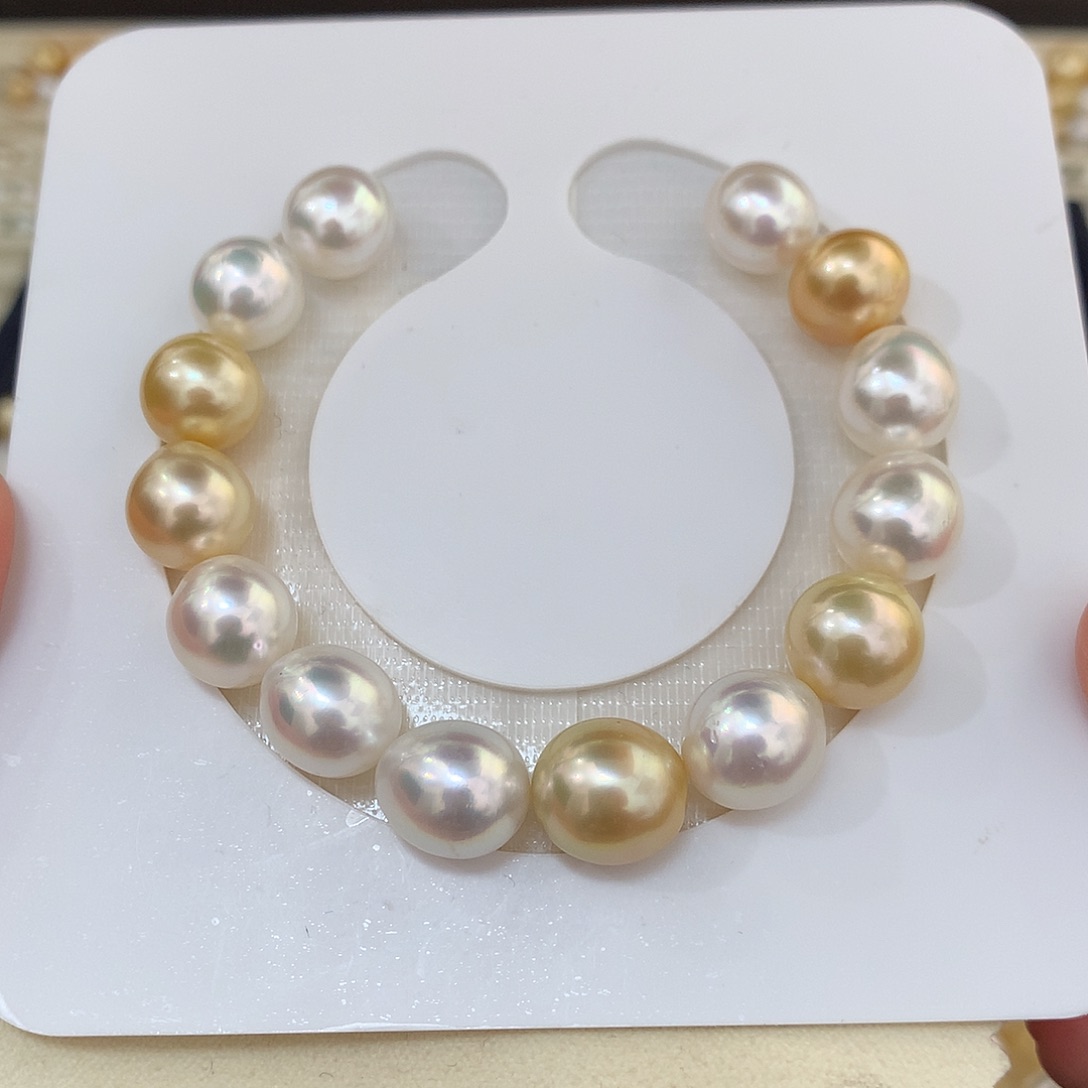 未镶嵌南洋白金手链10-12mm海水珍珠