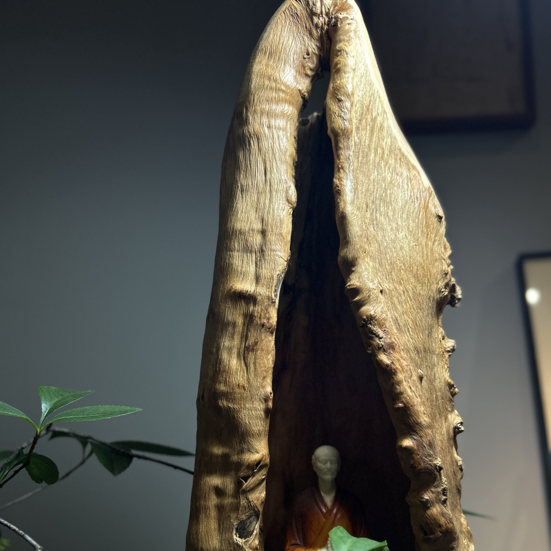 荔枝木随形创意佛窟摆件自然