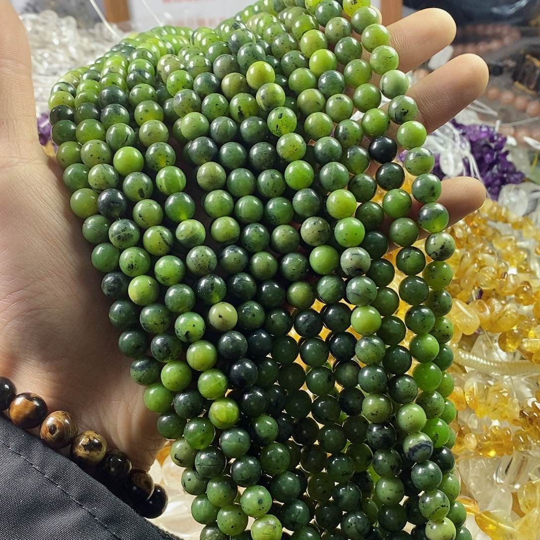 玛瑙/玉髓珠宝半成品未镶嵌一条天然8.5mm药王石圆珠