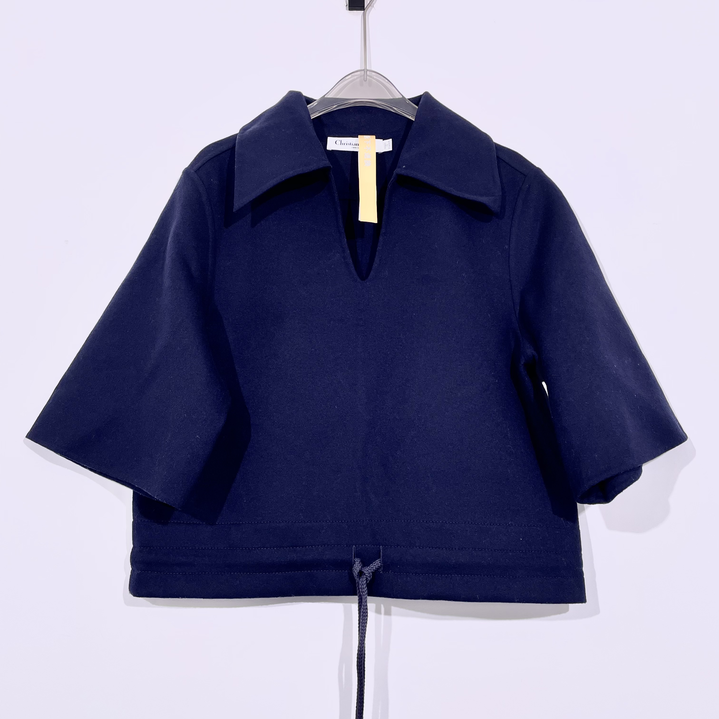 99新 DIOR/迪奥 藏青色V领上衣/S码/A00039