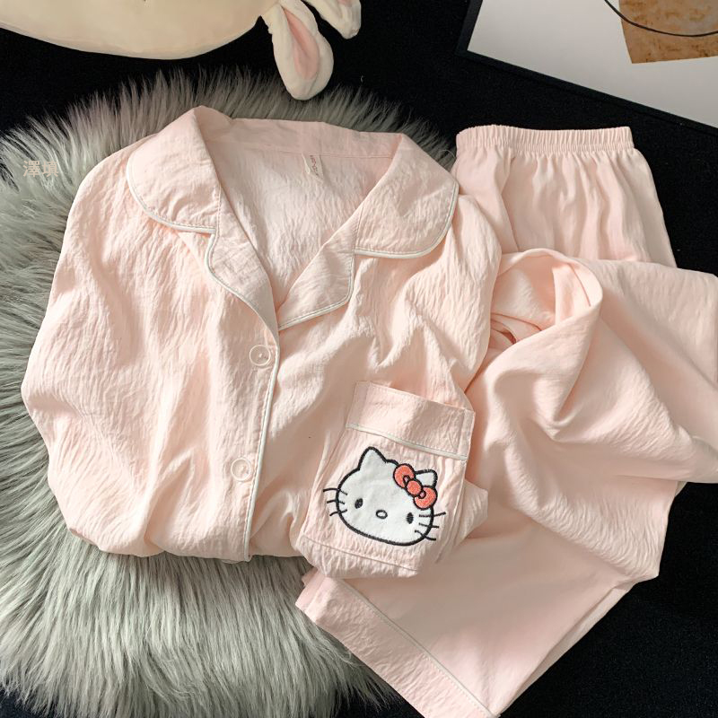 云朵棉长袖睡衣少女可爱甜美卡通睡衣长裤家居服套装