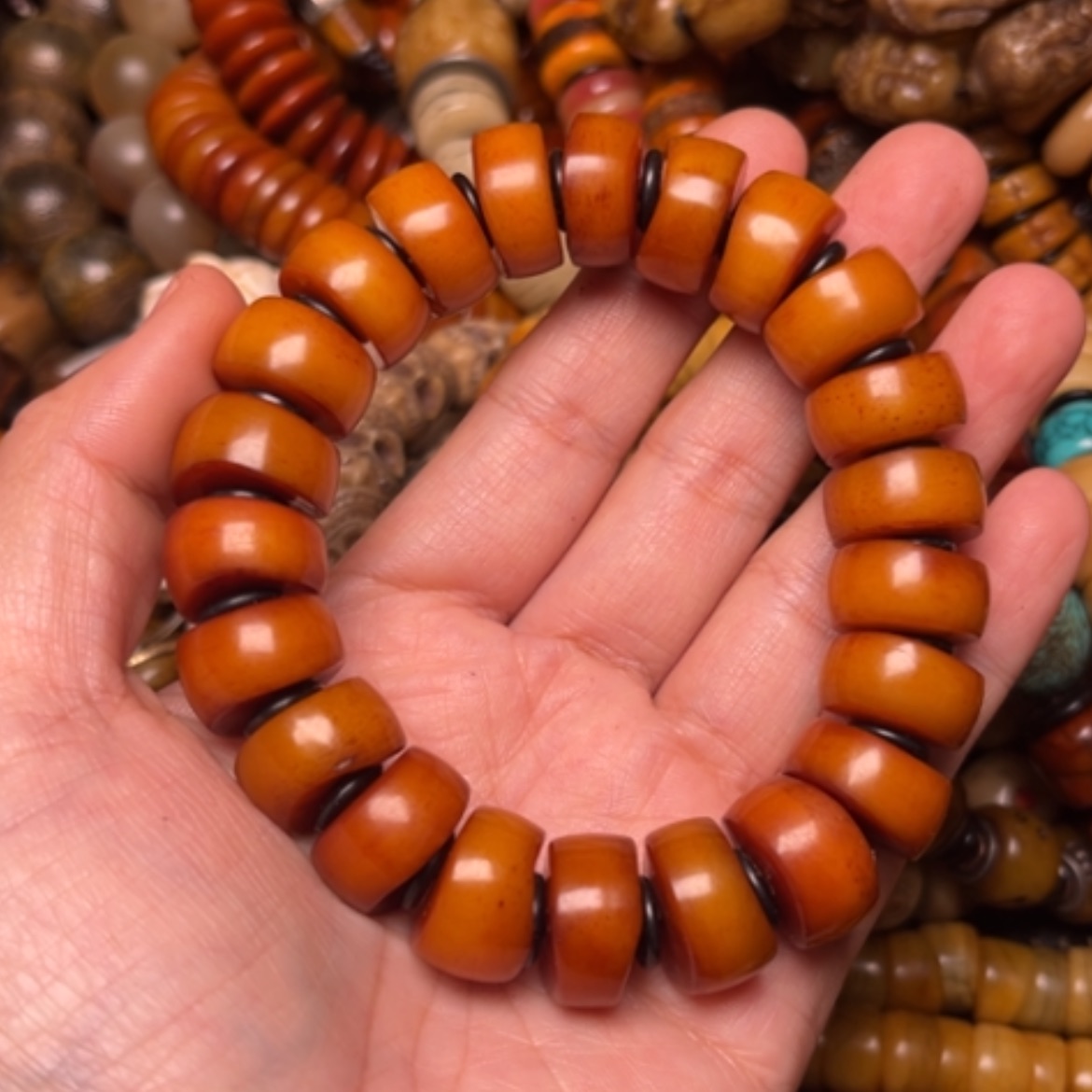 【闪购商品】牛骨手串/手链牛骨不规则切16×22颗