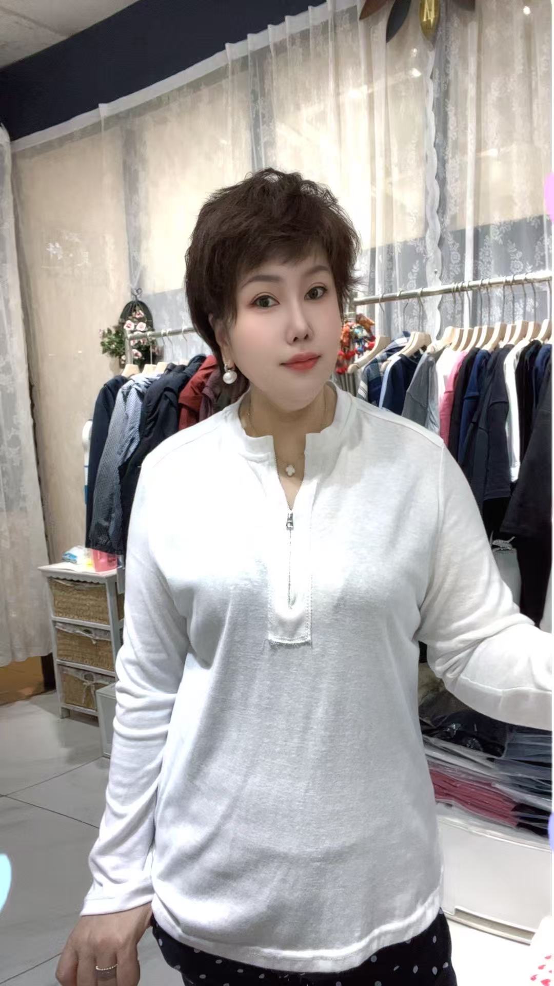 【H.X蕾姐】2025韩国秋款时尚半拉链设计感宽松百搭显瘦洋气长袖T恤
