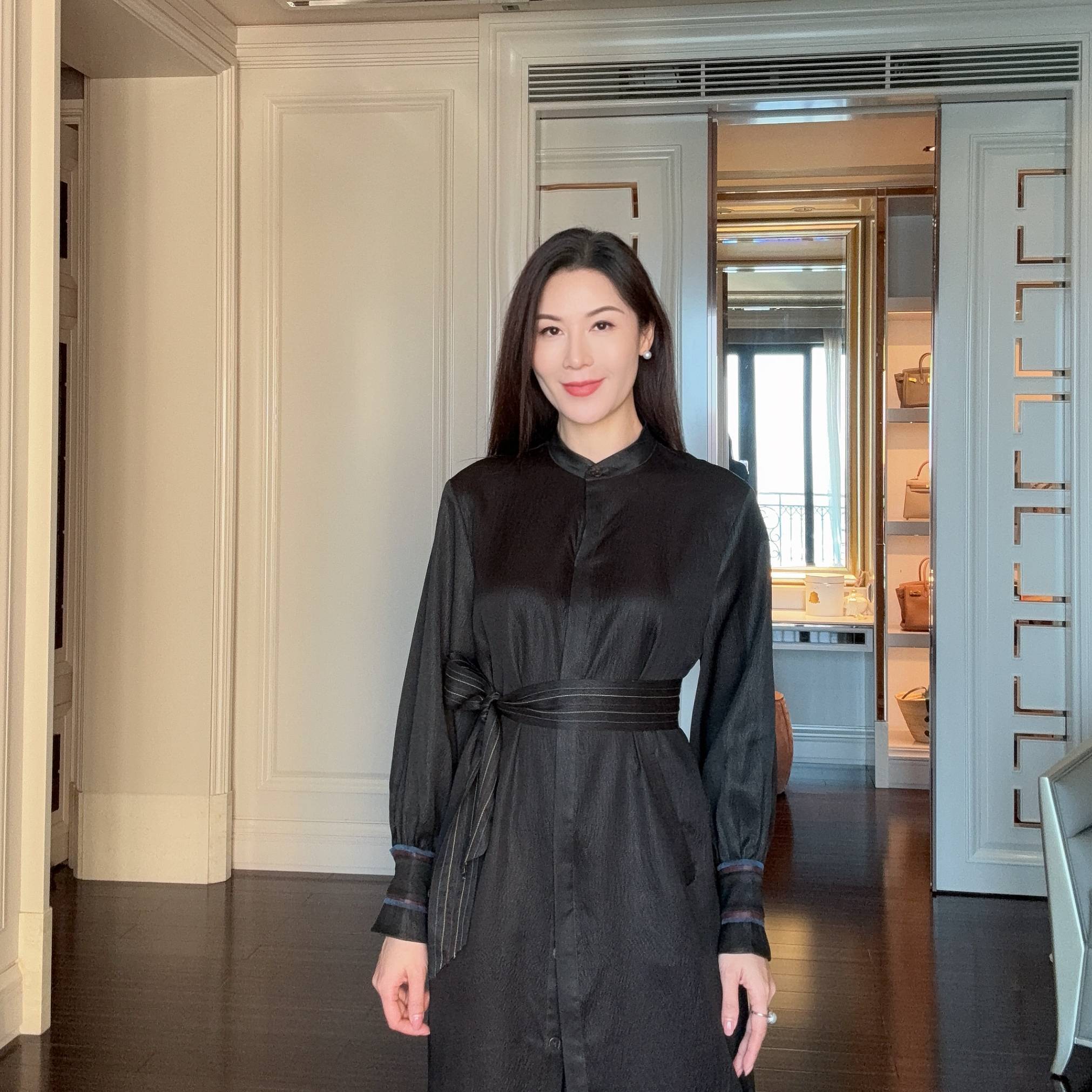 【浮光】非遗博物馆同款珍珠缎香云纱连衣裙CD2167789