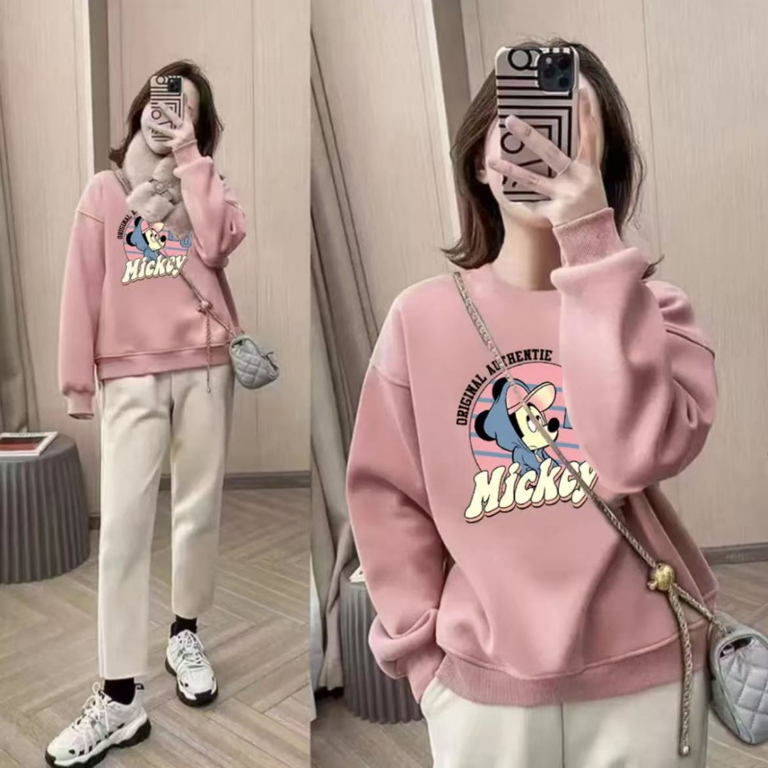 纯棉卫衣女生秋冬装卫衣长袖上衣韩系服装秋时尚百搭圆领打底