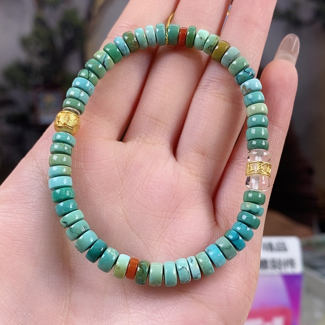 绿松石银S925镀金镶嵌珠宝奇石