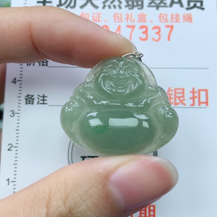 翡翠颈饰银S925镶嵌天然翡翠a货