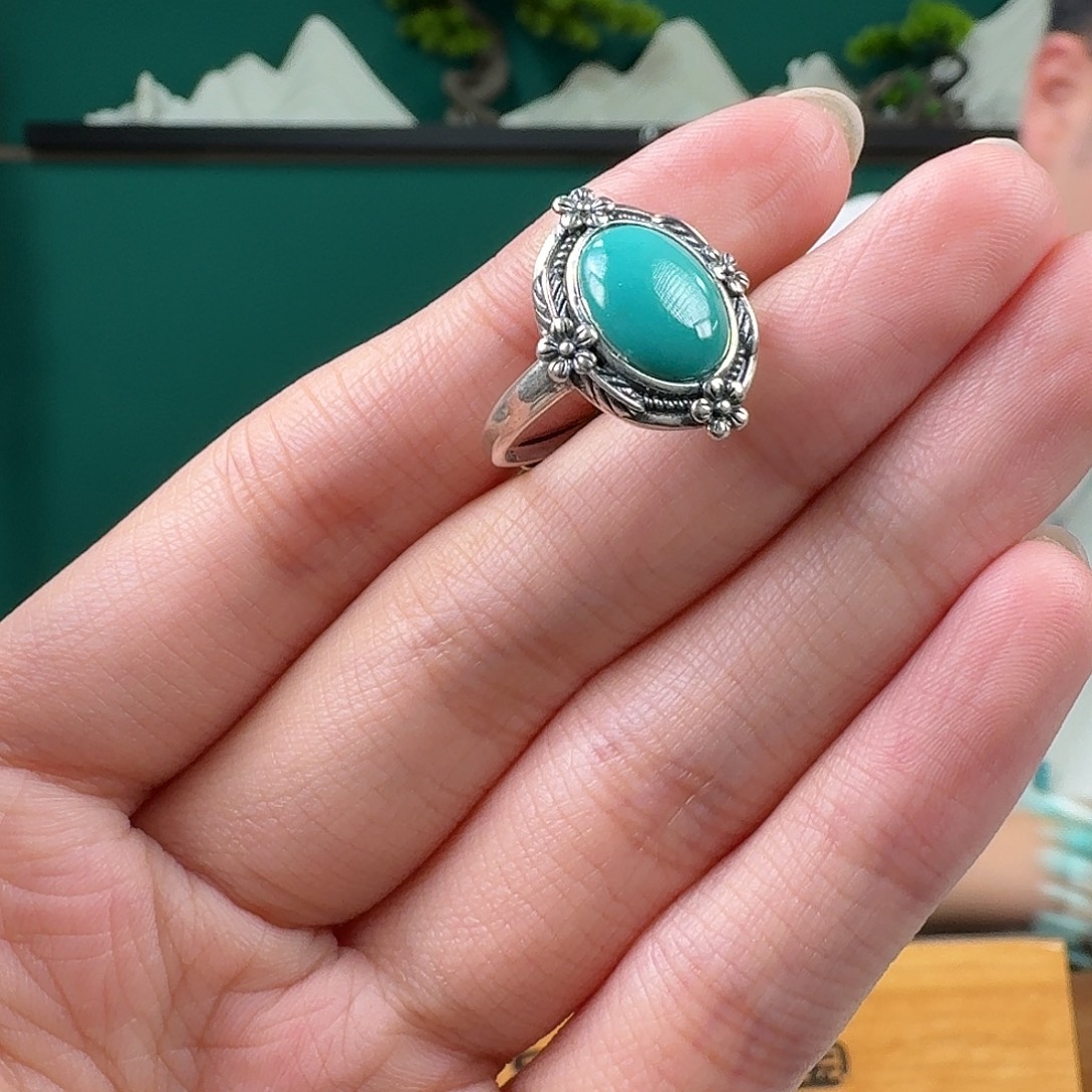 绿松石银S925镶嵌珠宝奇石92