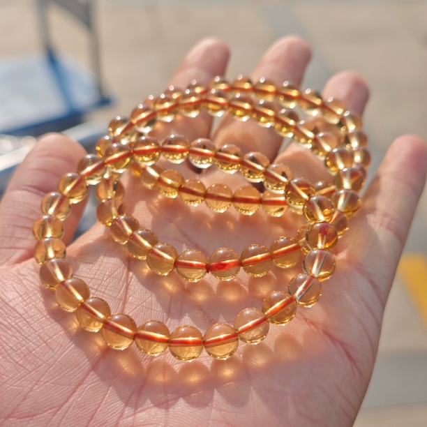 【晶雅颂】天然黄水晶单圈手链 多样式发一件 约8mm 1886ZG