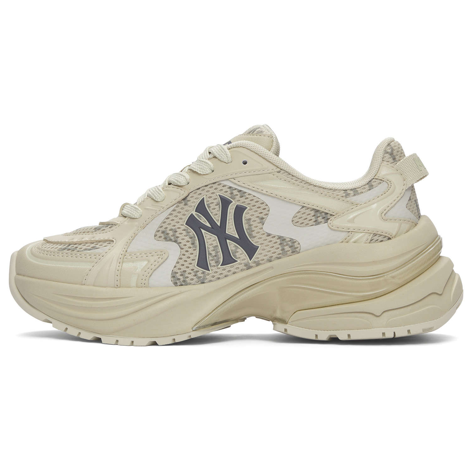 MLB 纽约洋基队 情侣 舒适百搭防滑耐磨 低帮跑步鞋 男女同款 米