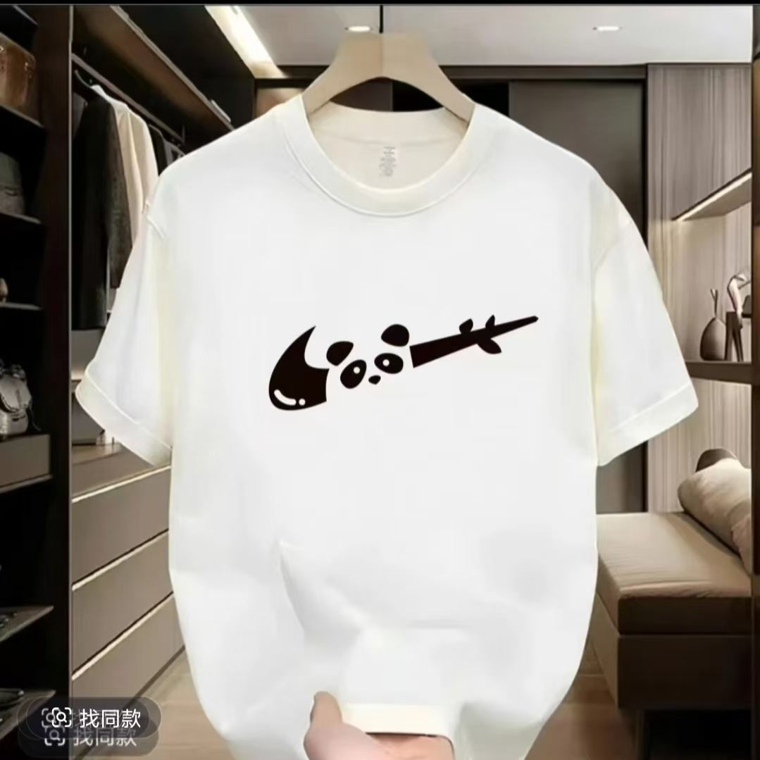 新款男士圆领短袖t恤潮流个性半袖2025夏季圆领正肩日常情侣