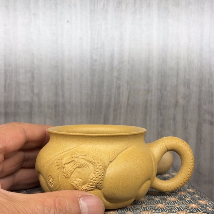 紫砂茶杯岁****成原矿本绿180毫升