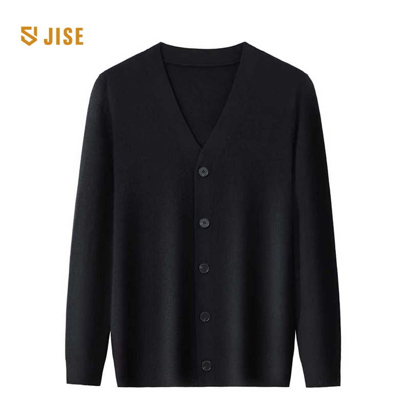 2025年新款100%山羊绒超精纺重磅加厚双面5粒扣开衫简约百搭打底