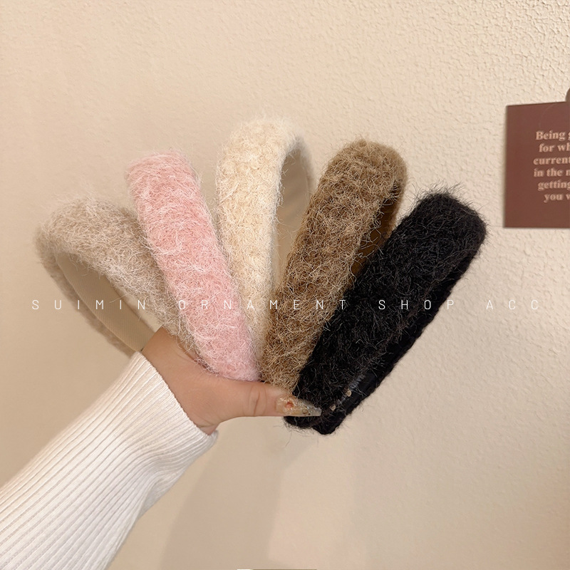 02秋冬毛绒发箍女2024新款高级感韩版网红百搭头箍气质洗脸发卡发