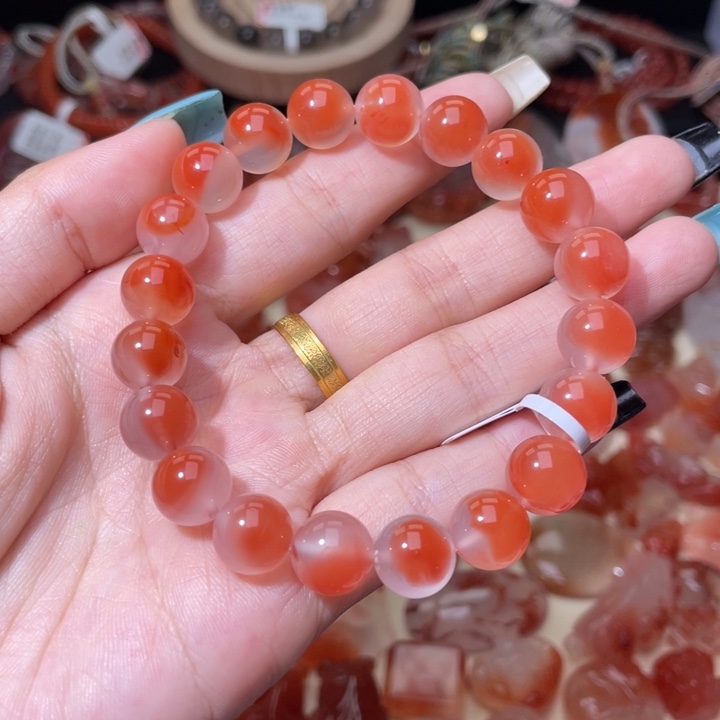 南红玛瑙10m+冰飘花单圈未镶嵌880