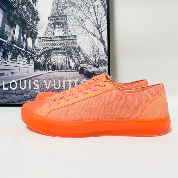 未使用 LouisVuitton/路易威登 LV Tattoo系列橙色老花帆布板鞋