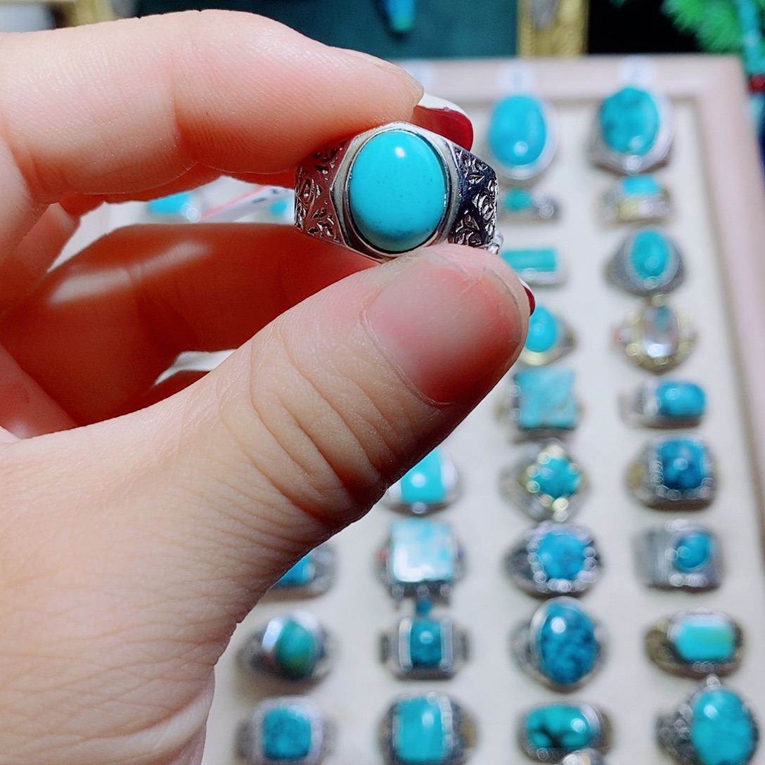 绿松石银S925镶嵌挂件