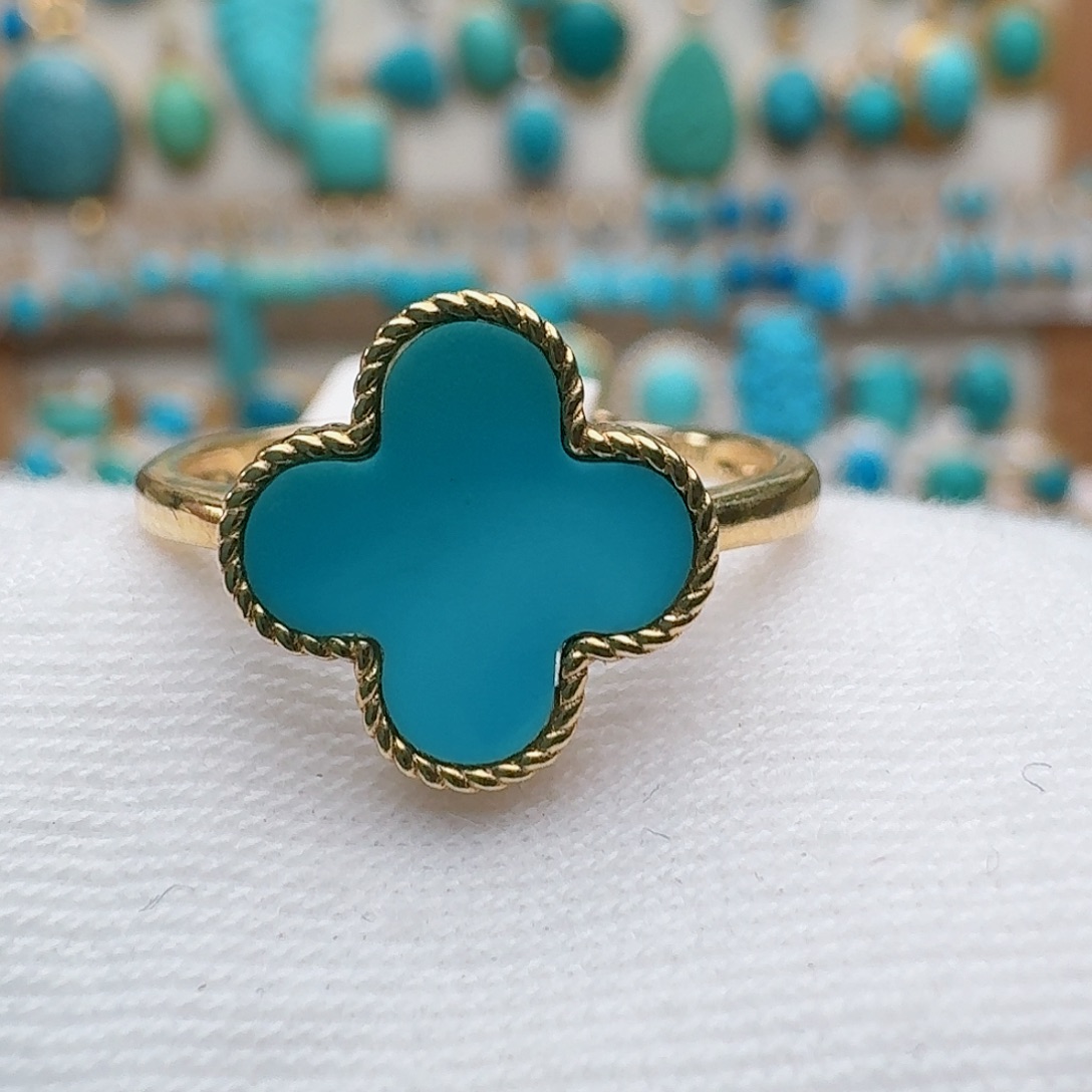 绿松石18K金镶嵌戒指