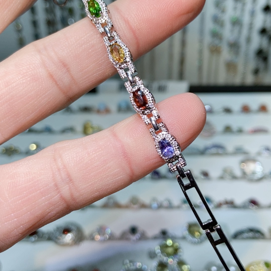 绿水晶戒指银S925镶嵌