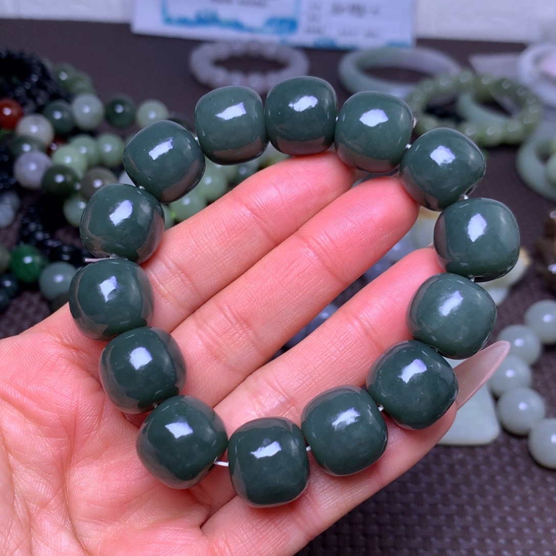 和田玉未镶嵌手串卡16