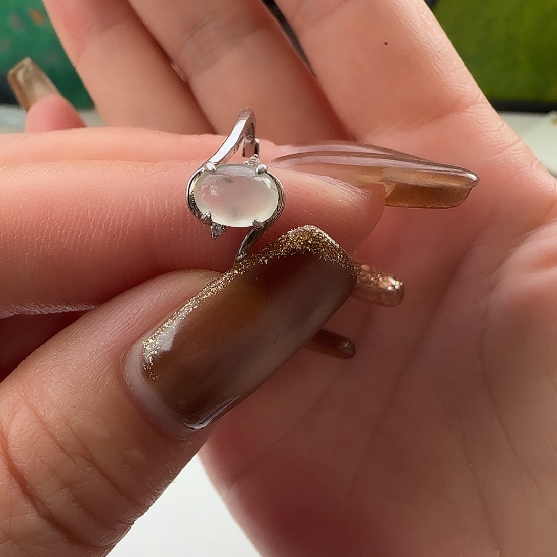 翡翠银S925镶嵌戒指