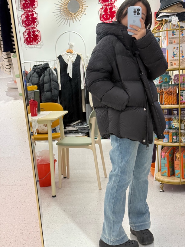 超轻连帽羽绒服短款