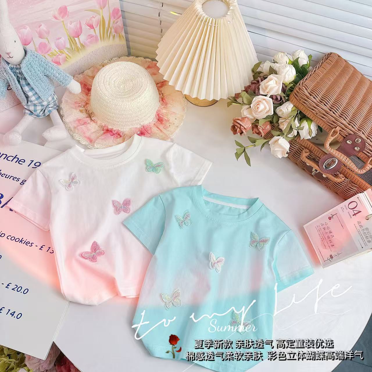 【Dannirabbit】*春日蝴蝶翩翩起舞—立体蝴蝶短袖* D-H540