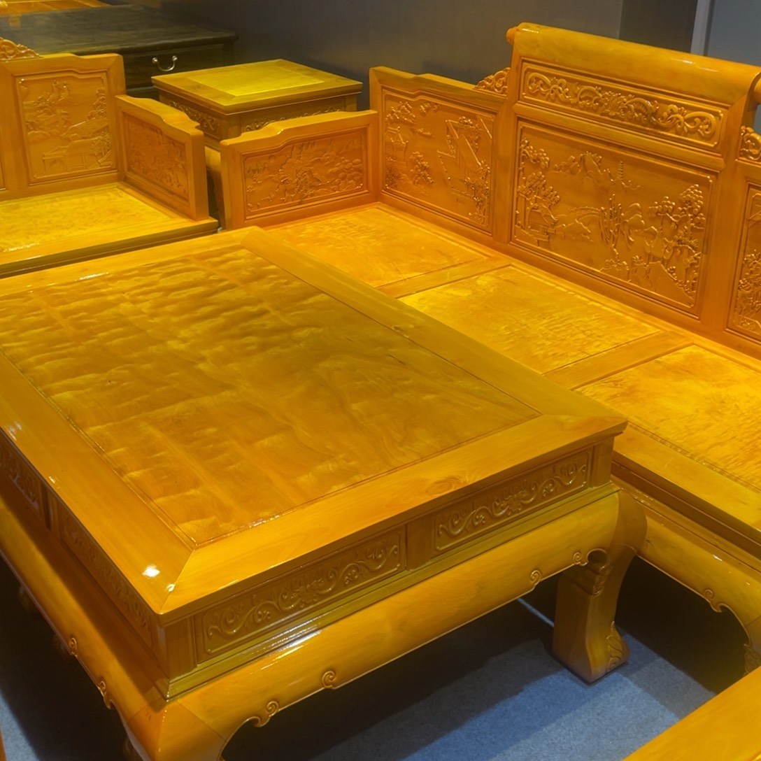 泰***山紫檀木类成套家具，大叶八件套