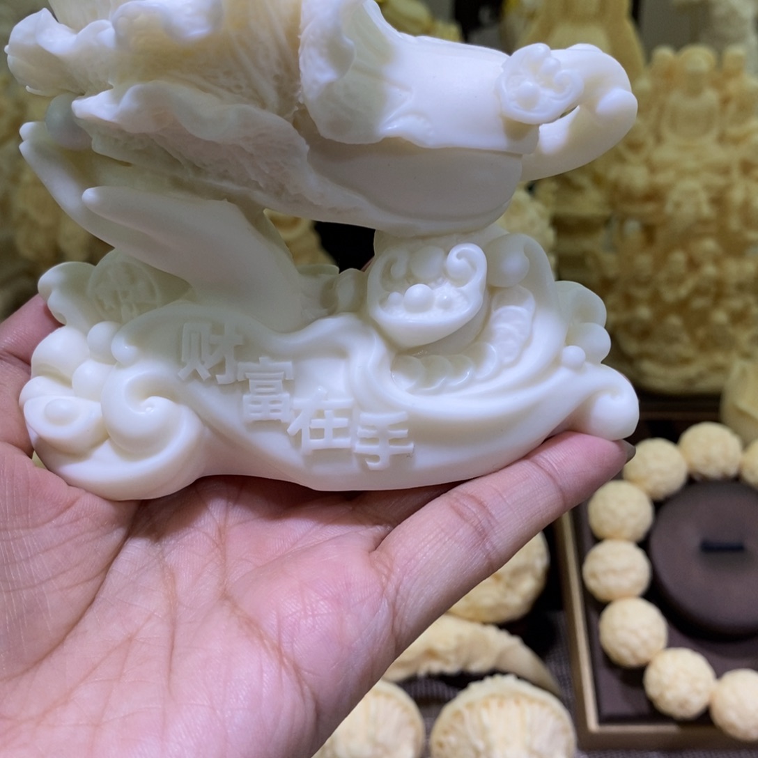 菩提根/象牙果把件象牙果百财财富到手摆件