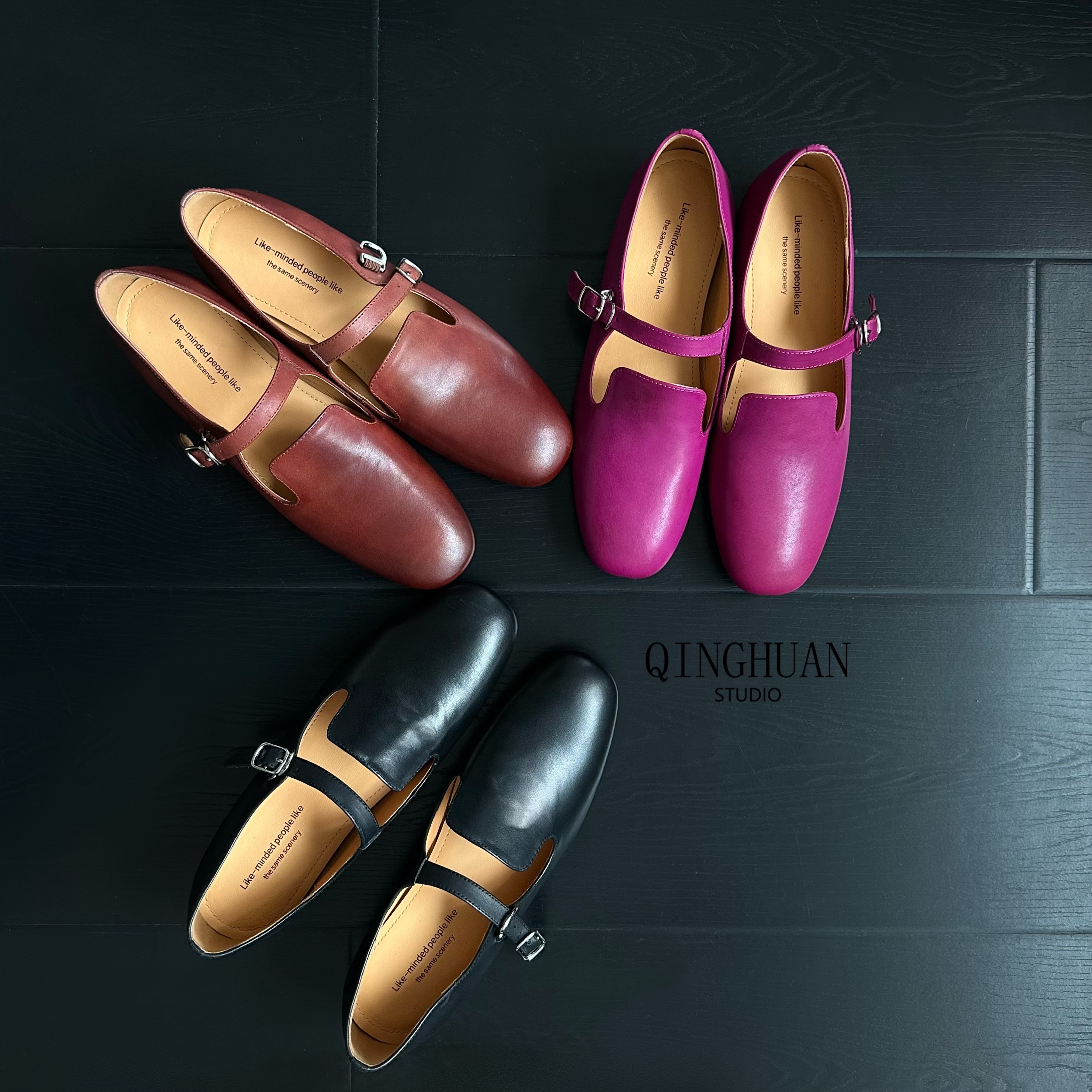 【清欢】极简圆头新款真皮单鞋 | 复古时尚百搭平底女鞋 | 2cm