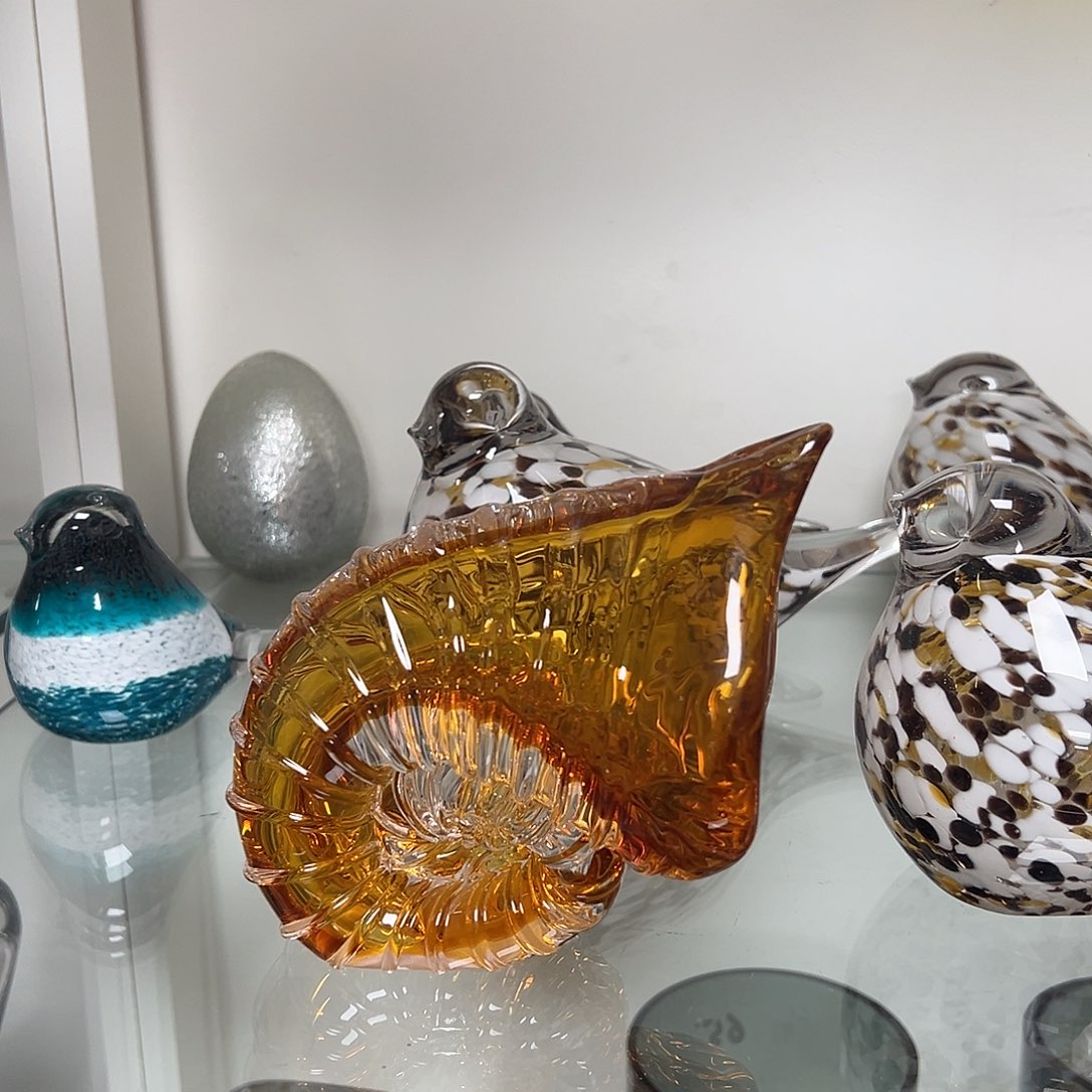 琉璃高11琥珀海螺琉璃摆件花器