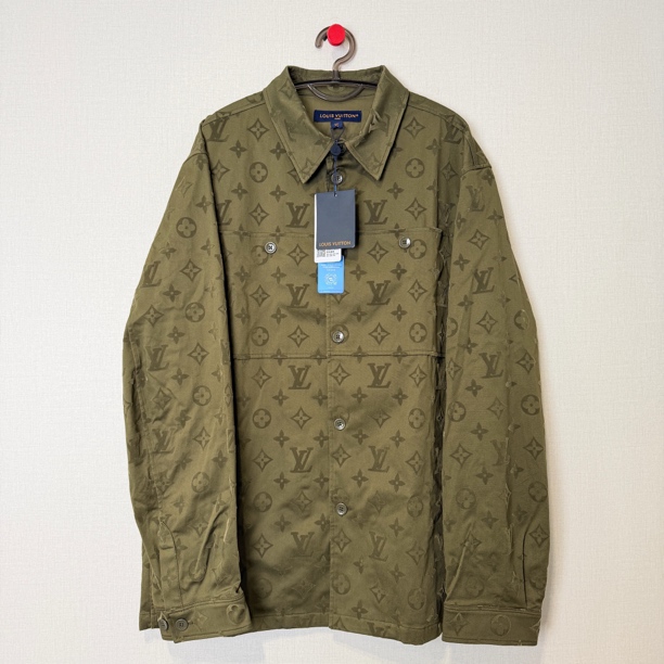 未使用 LouisVuitton/路易威登 绿色植绒满印衬衫/XXL/编号12161