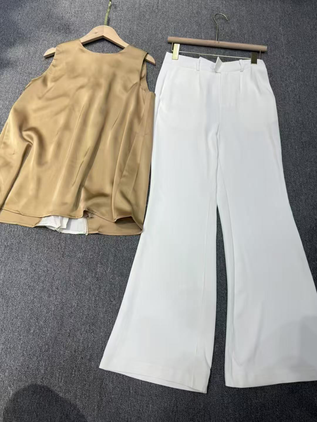 812/时尚拼接无袖马甲长裤套装/欧盼全品