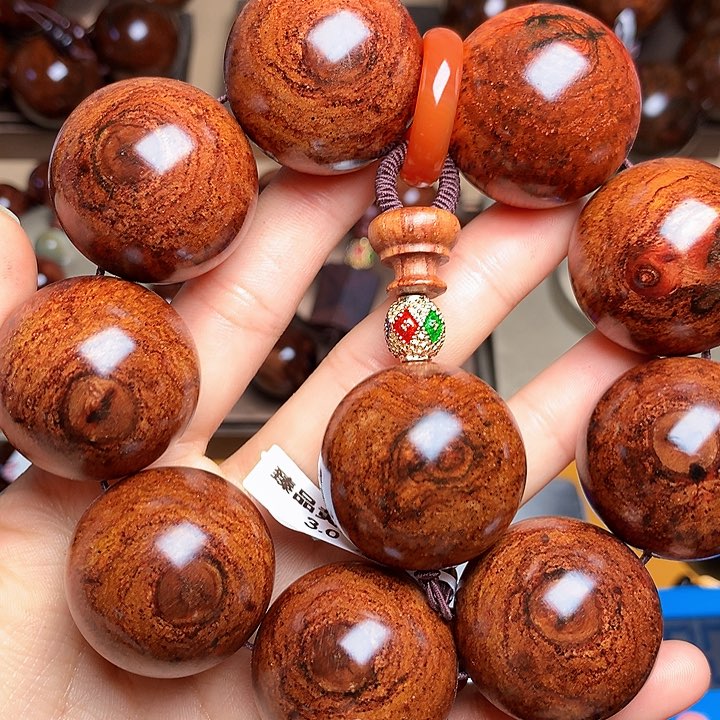 花梨木类手串/手链老挝花梨风化料土埋料3.0