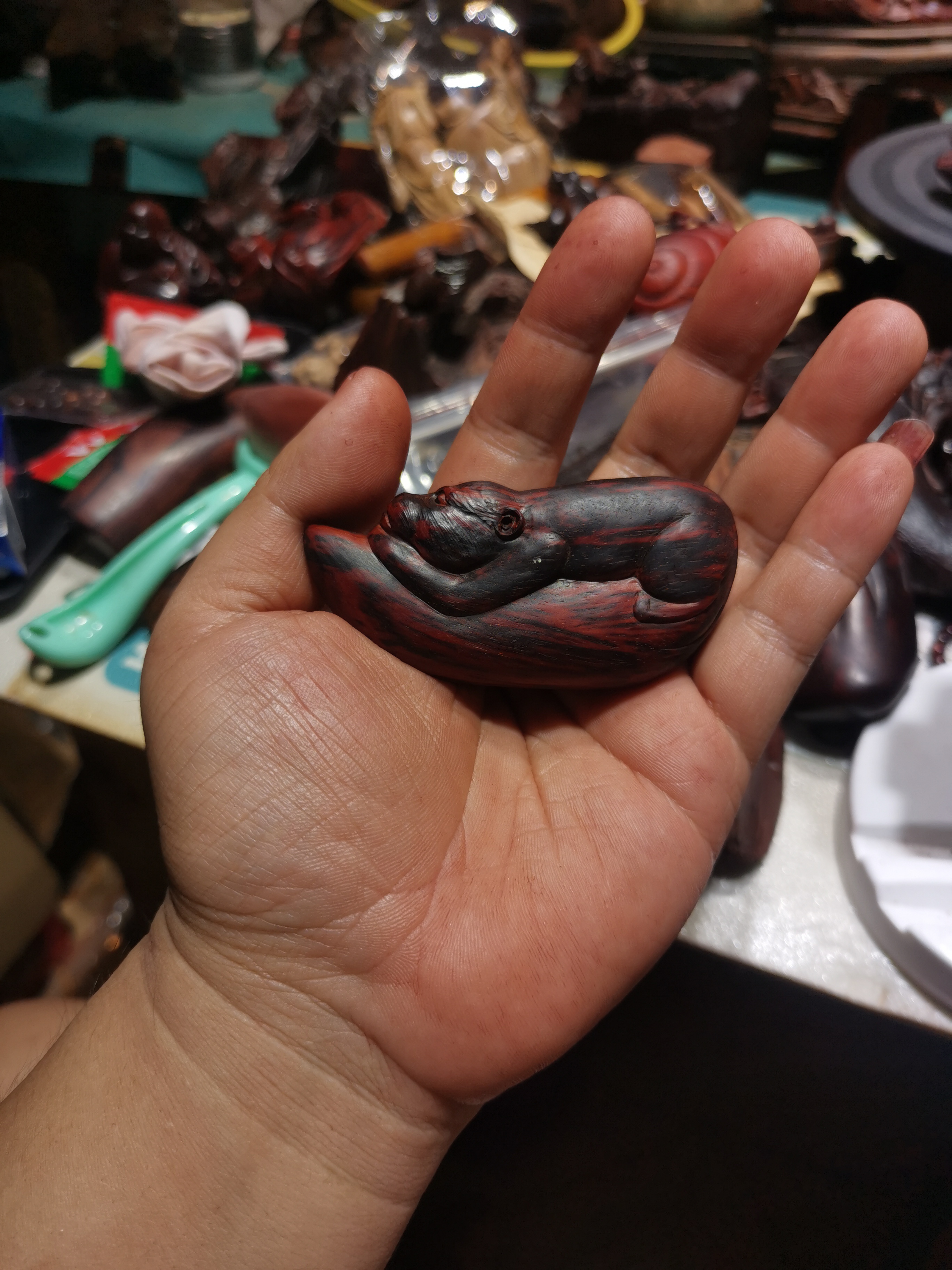 纯手工雕刻清刀小猴子