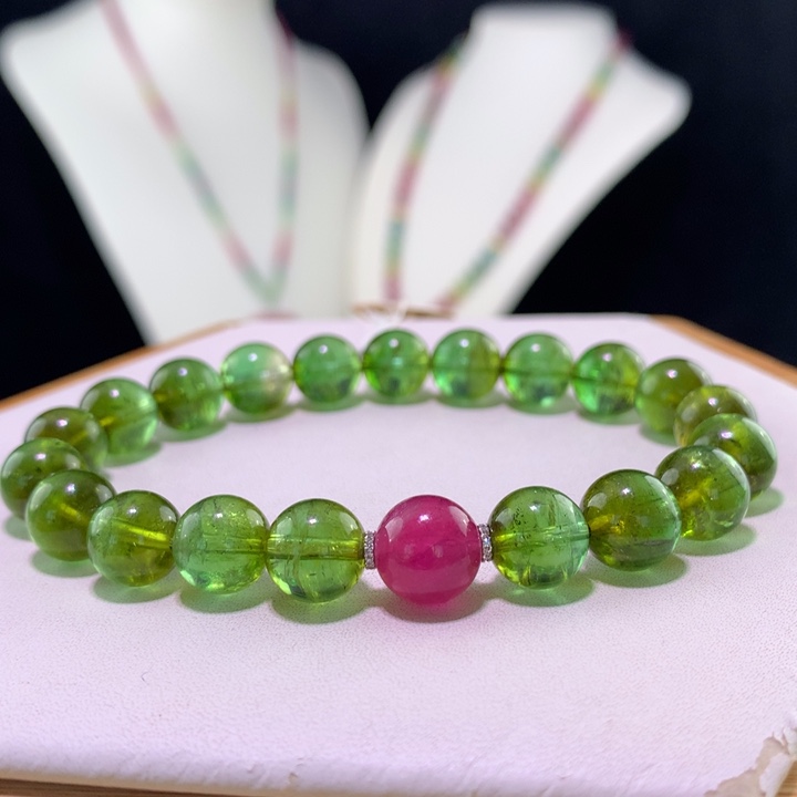 双色碧玺手链未镶嵌