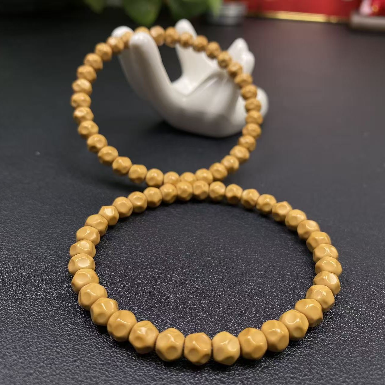 老挝橄榄核尖纯手工无相单圈全无白黄料