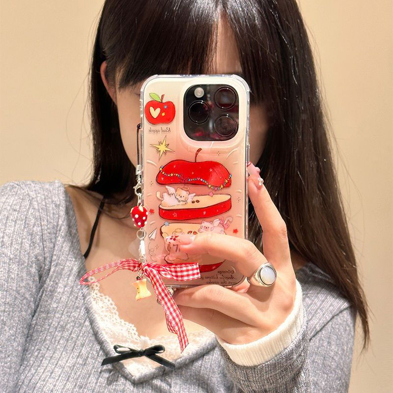 油画红苹果适用苹果17pro手机壳华为/小米/VIVO/OPPO/IQOO/真我