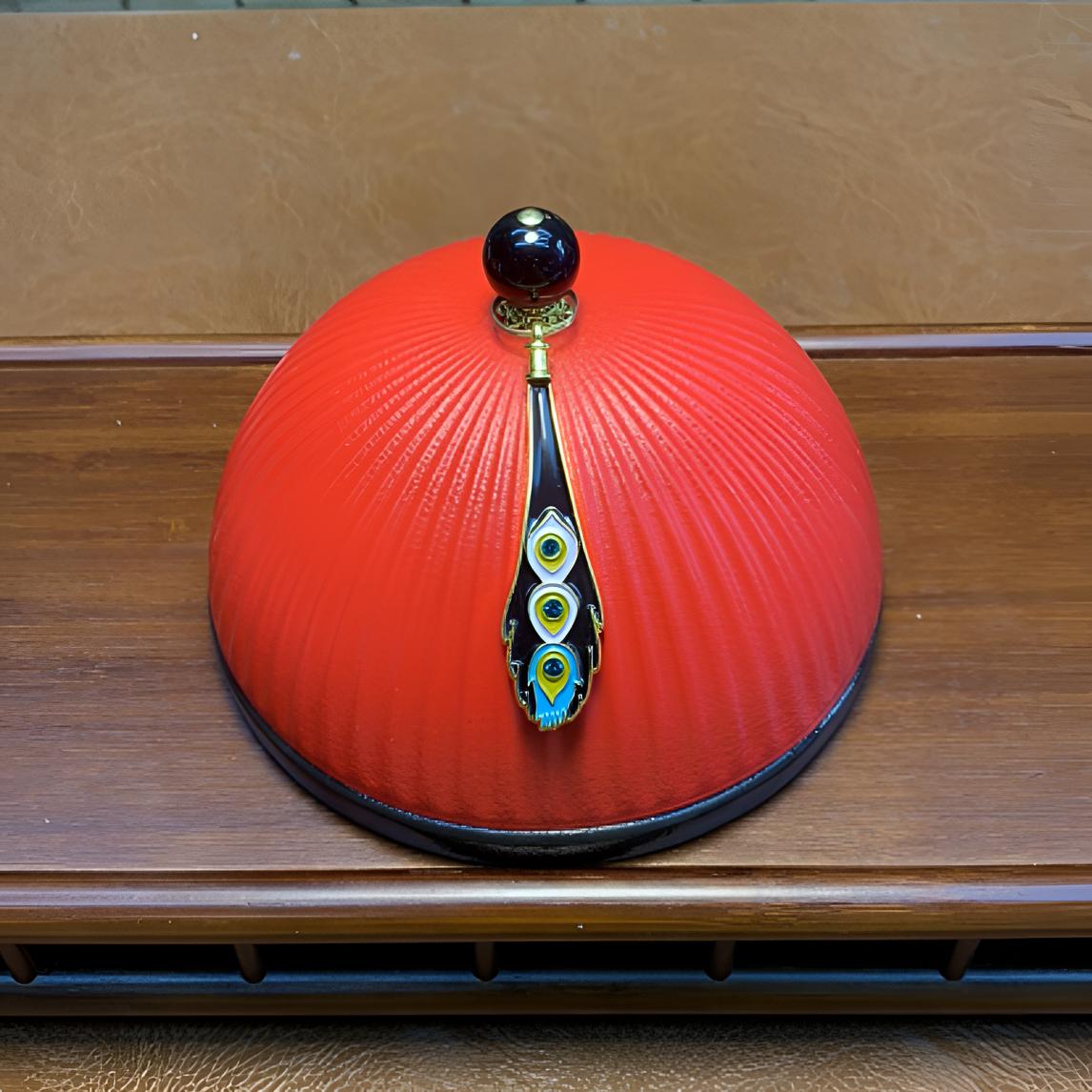 陶瓷官帽烟灰缸简约可爱家用大号88