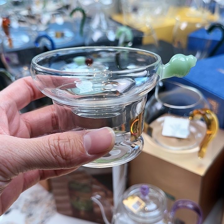 禾器浅玉色奉珠茶漏不锈钢