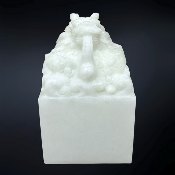 盛世｜天然和田玉羊脂白龙玺玉玺摆件【周】
